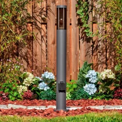 hofstein Sessa Lampe à prise électrique, Eclairage de chemin Anthracite, 1 lumière