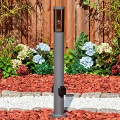 hofstein Sessa Lampe à prise électrique, Eclairage de chemin Anthracite, 1 lumière