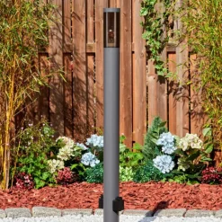 Suspension Verre Fumé-hofstein Sessa Lampe à prise électrique, Eclairage de chemin Anthracite, 1 lumière