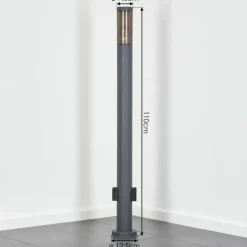 Suspension Verre Fumé-hofstein Sessa Lampe à prise électrique, Eclairage de chemin Anthracite, 1 lumière