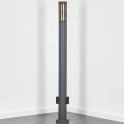 Suspension Verre Fumé-hofstein Sessa Lampe à prise électrique, Eclairage de chemin Anthracite, 1 lumière