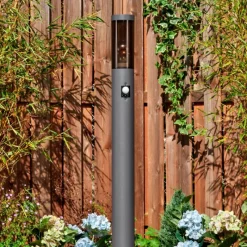 hofstein Sessa Lampe à prise électrique, Eclairage de chemin Anthracite, 1 lumière, Détecteur de mouvement