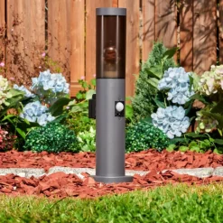hofstein Sessa Prises électriques d'extérieur, Borne lumineuse, Eclairage de chemin Anthracite, 1 lumière, Détecteur de mouvement