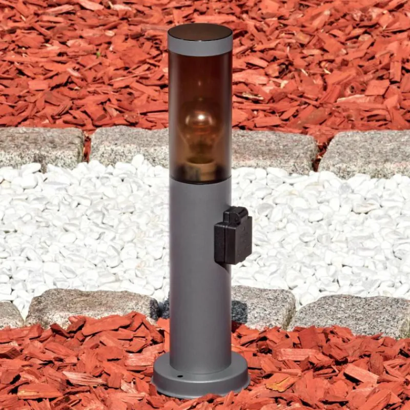 hofstein Sessa Prises électriques d'extérieur, Borne lumineuse, Eclairage de chemin Anthracite, 1 lumière