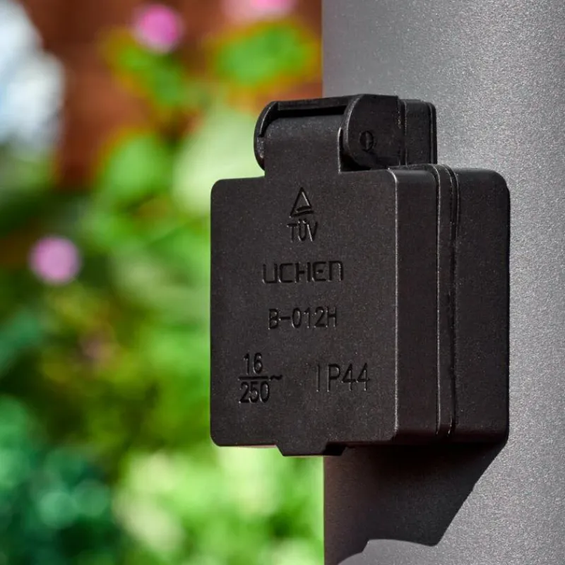 hofstein Sessa Prises électriques d'extérieur, Borne lumineuse, Eclairage de chemin Anthracite, 1 lumière