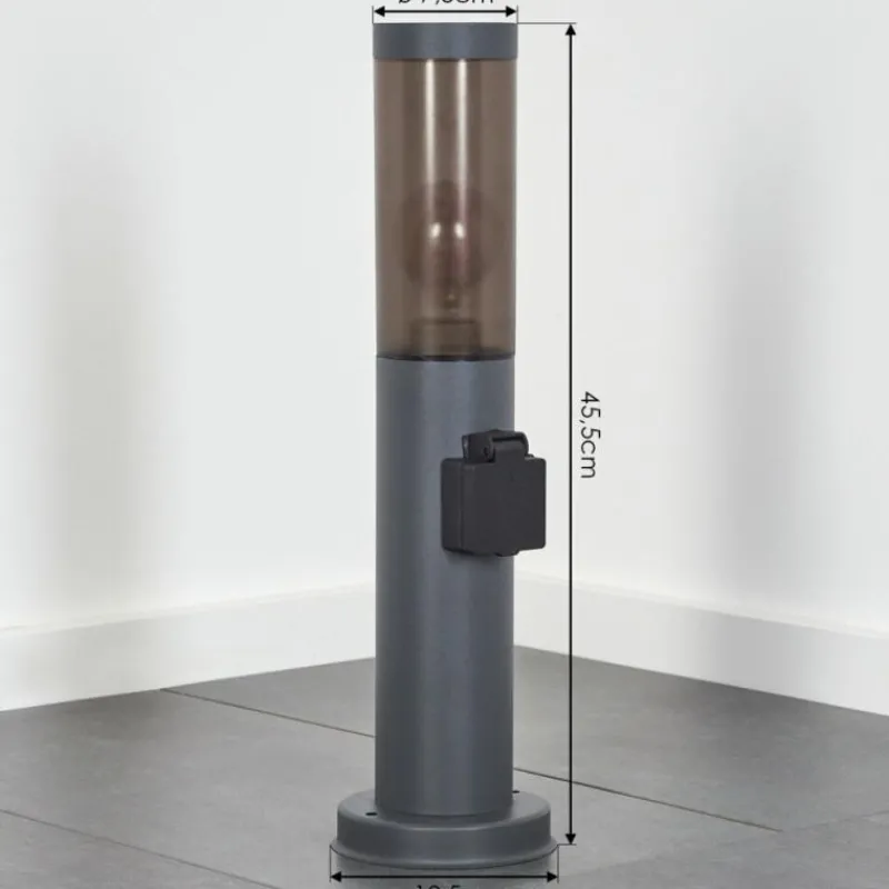 hofstein Sessa Prises électriques d'extérieur, Borne lumineuse, Eclairage de chemin Anthracite, 1 lumière