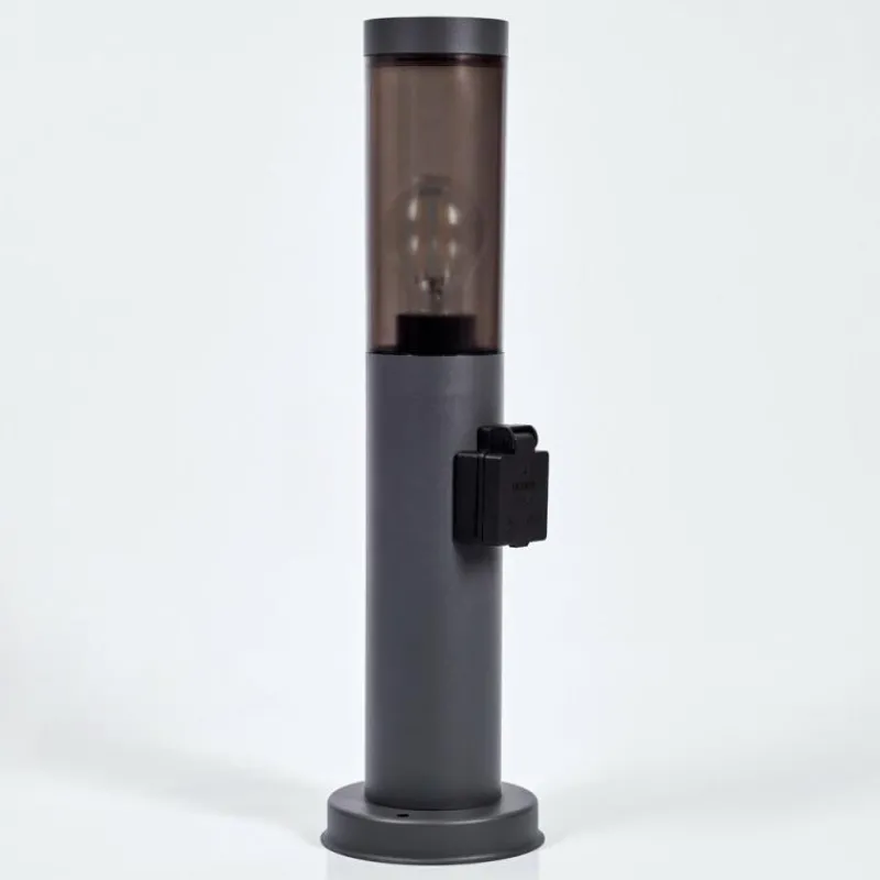hofstein Sessa Prises électriques d'extérieur, Borne lumineuse, Eclairage de chemin Anthracite, 1 lumière