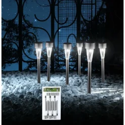 Luminaires Globo Lighting Set de 6 lampes solaires Globo SOLAR LED Acier inoxydable, 1 lumière