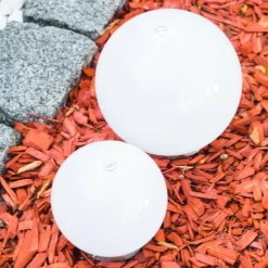 Lampes À Boules-hofstein Set de boules lumineuses solaires LED Acier inoxydable, 2 lumières