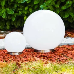 Lampes À Boules-hofstein Set de boules lumineuses solaires LED Acier inoxydable, 2 lumières