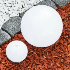 Lampes À Boules-hofstein Set de boules lumineuses solaires LED Acier inoxydable, 2 lumières