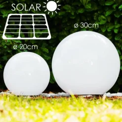 Lampes À Boules-hofstein Set de boules lumineuses solaires LED Acier inoxydable, 2 lumières
