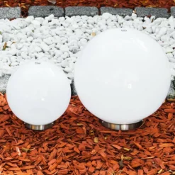 Lampes À Boules-hofstein Set de boules lumineuses solaires LED Acier inoxydable, 2 lumières