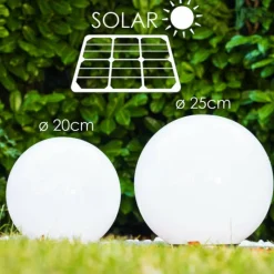 hofstein Set de boules lumineuses solaires LED Acier inoxydable, 2 lumières