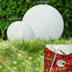 hofstein Set de boules lumineuses Arslev Blanc, 2 lumières