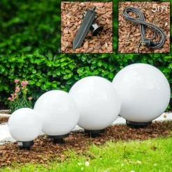 hofstein Set de boules lumineuses Miau Blanc, 4 lumières