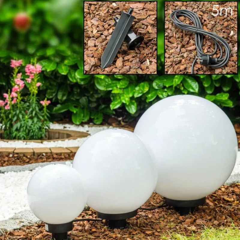 hofstein Set de boules lumineuses Miau Blanc, 3 lumières