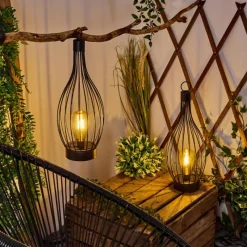 Lampes Vintages & Rétros-hofstein Set de Lampe de table solaire Quillagua LED Noir, 1 lumière