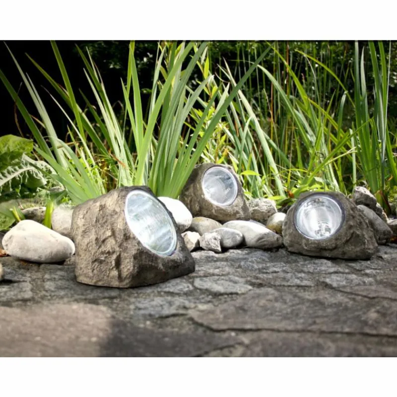 Luminaires Globo Lighting Set de lampes rocaille Globo SOLAR LED Gris, 3 lumières