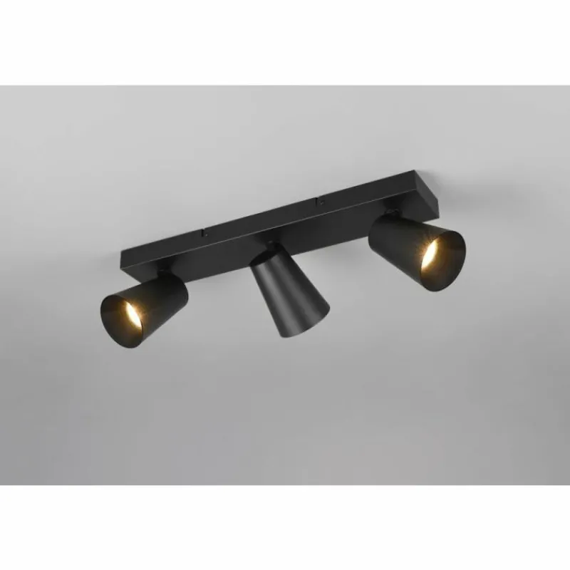 Lampes Dorées-Luminaires Trio Sharp Spot de plafond Noir, 3 lumières