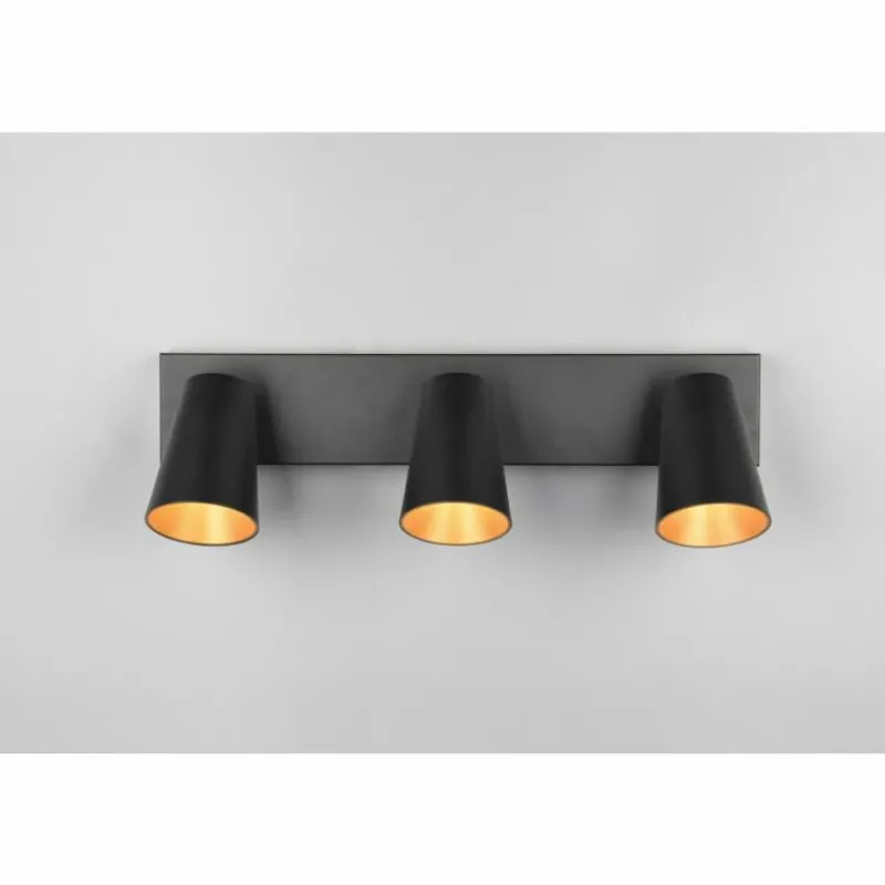 Lampes Dorées-Luminaires Trio Sharp Spot de plafond Noir, 3 lumières