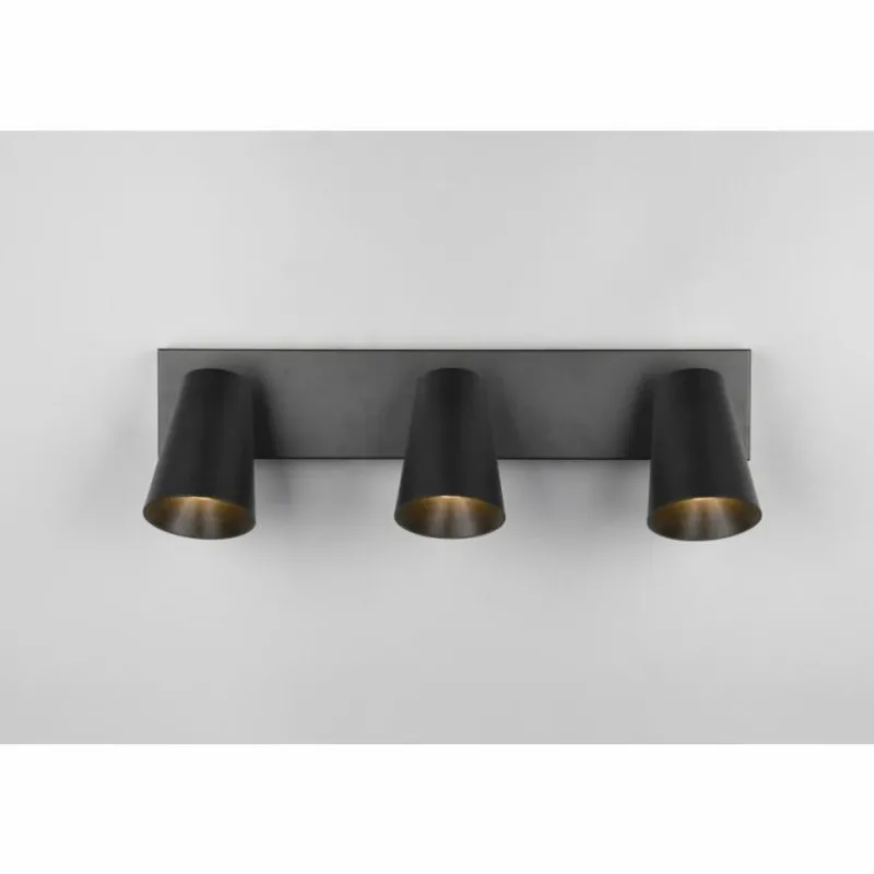 Lampes Dorées-Luminaires Trio Sharp Spot de plafond Noir, 3 lumières