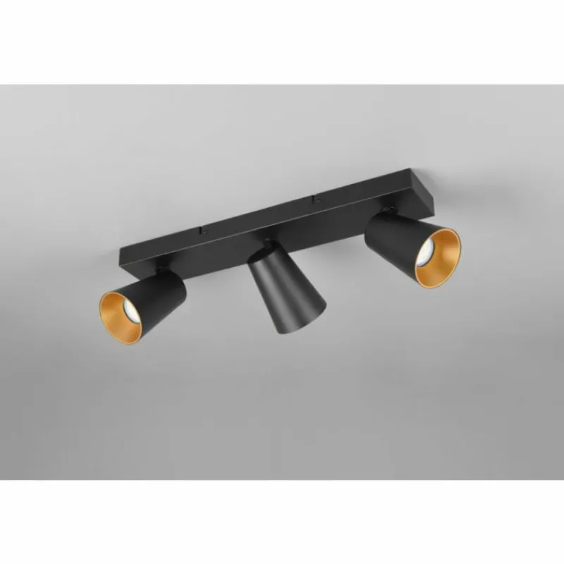 Lampes Dorées-Luminaires Trio Sharp Spot de plafond Noir, 3 lumières