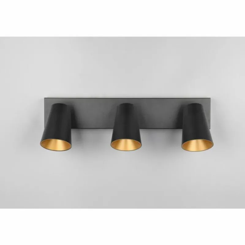 Lampes Dorées-Luminaires Trio Sharp Spot de plafond Noir, 3 lumières
