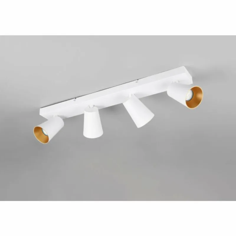 Lampes Dorées-Luminaires Trio Sharp Spot de plafond Blanc, 4 lumières