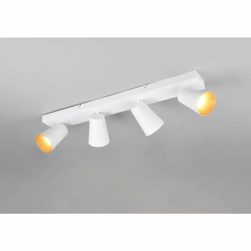 Lampes Dorées-Luminaires Trio Sharp Spot de plafond Blanc, 4 lumières