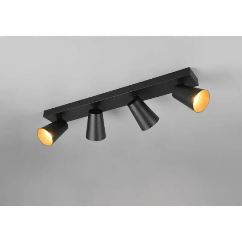 Lampes Dorées-Luminaires Trio Sharp Spot de plafond Noir, 4 lumières