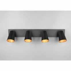 Lampes Dorées-Luminaires Trio Sharp Spot de plafond Noir, 4 lumières