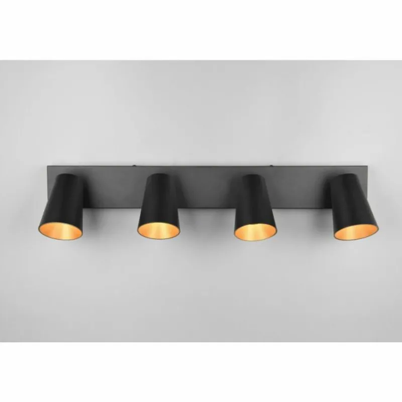 Lampes Dorées-Luminaires Trio Sharp Spot de plafond Noir, 4 lumières