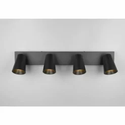 Lampes Dorées-Luminaires Trio Sharp Spot de plafond Noir, 4 lumières