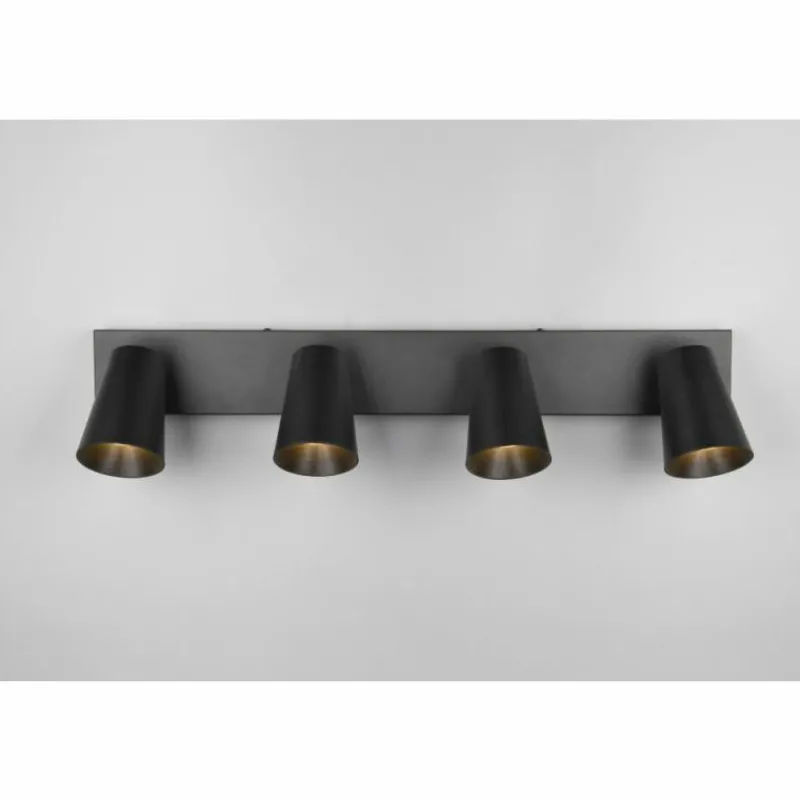 Lampes Dorées-Luminaires Trio Sharp Spot de plafond Noir, 4 lumières
