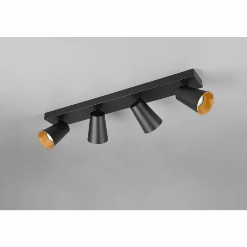 Lampes Dorées-Luminaires Trio Sharp Spot de plafond Noir, 4 lumières