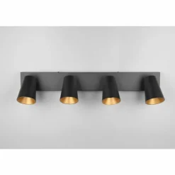 Lampes Dorées-Luminaires Trio Sharp Spot de plafond Noir, 4 lumières