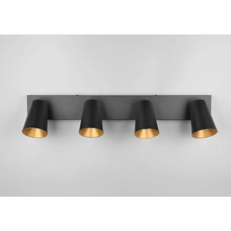 Lampes Dorées-Luminaires Trio Sharp Spot de plafond Noir, 4 lumières