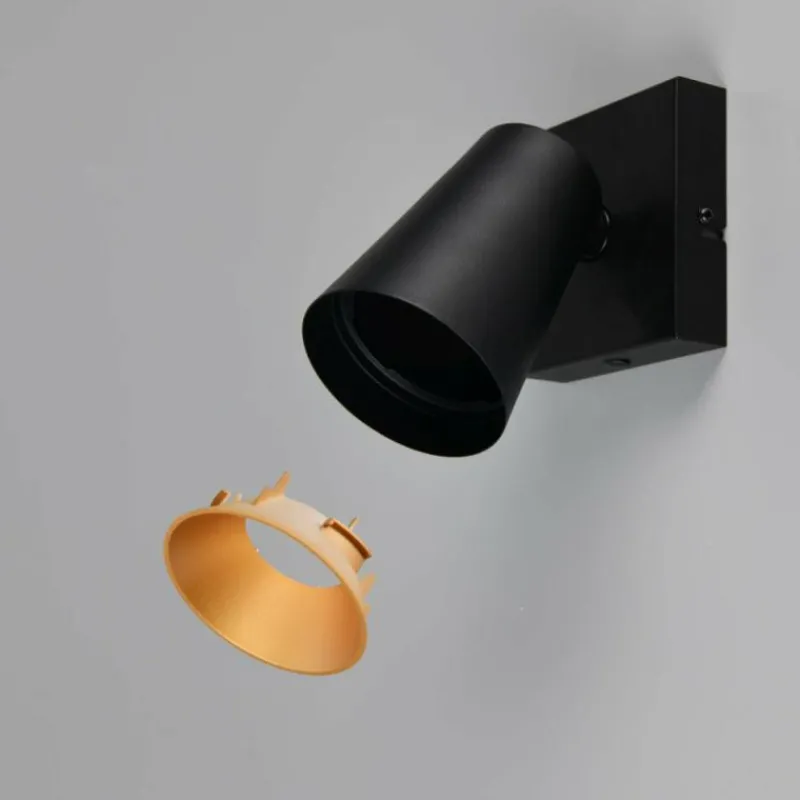 Lampes Dorées-Luminaires Trio Sharp Spot de plafond Noir, 1 lumière