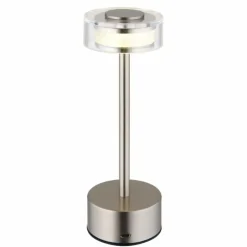 Suspension Verre Fumé-Luminaires Globo Lighting Shira Lampe à poser LED Nickel mat, 1 lumière