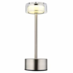 Suspension Verre Fumé-Luminaires Globo Lighting Shira Lampe à poser LED Nickel mat, 1 lumière