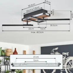 hofstein Sigersvik Plafonnier LED Écru, Noir, 1 lumière