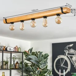 hofstein Skads Plafonnier Écru, Noir, 5 lumières