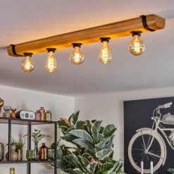 hofstein Skads Plafonnier Écru, Noir, 5 lumières