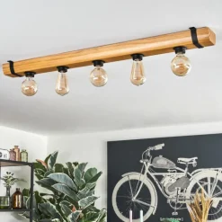 hofstein Skads Plafonnier Écru, Noir, 5 lumières