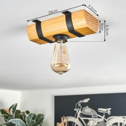 hofstein Skads Plafonnier, Spot de plafond Écru, Noir, 1 lumière