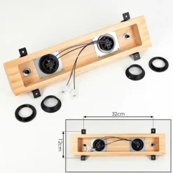 hofstein Skads Plafonnier, Spot de plafond Écru, Noir, 2 lumières