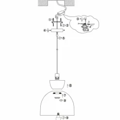 Lampes Dorées-Luminaires Steinhauer Skandina Suspension Or, Noir, 1 lumière