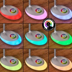 hofstein Sneslev Lampe de bureau, Lampe à poser LED Argenté, 1 lumière, Changeur de couleurs