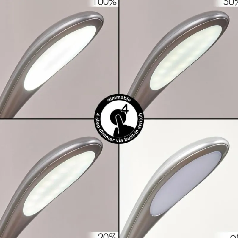 hofstein Sneslev Lampe de bureau, Lampe à poser LED Argenté, 1 lumière, Changeur de couleurs